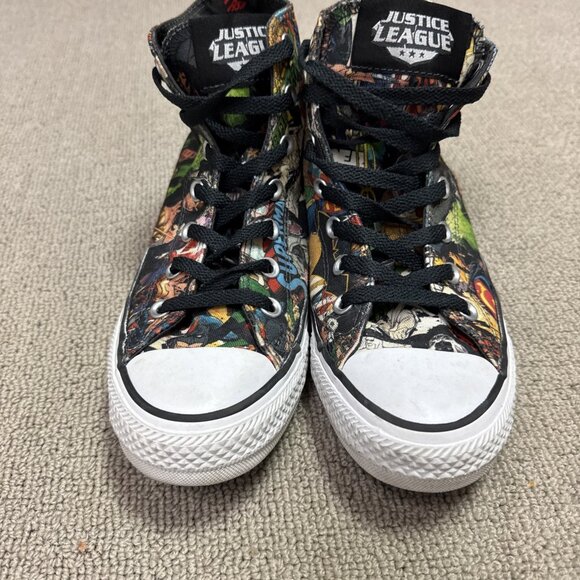 Converse Justice League Superman Sneakers Multicolored High Top Women’s Size 8 - Picture 9 of 11